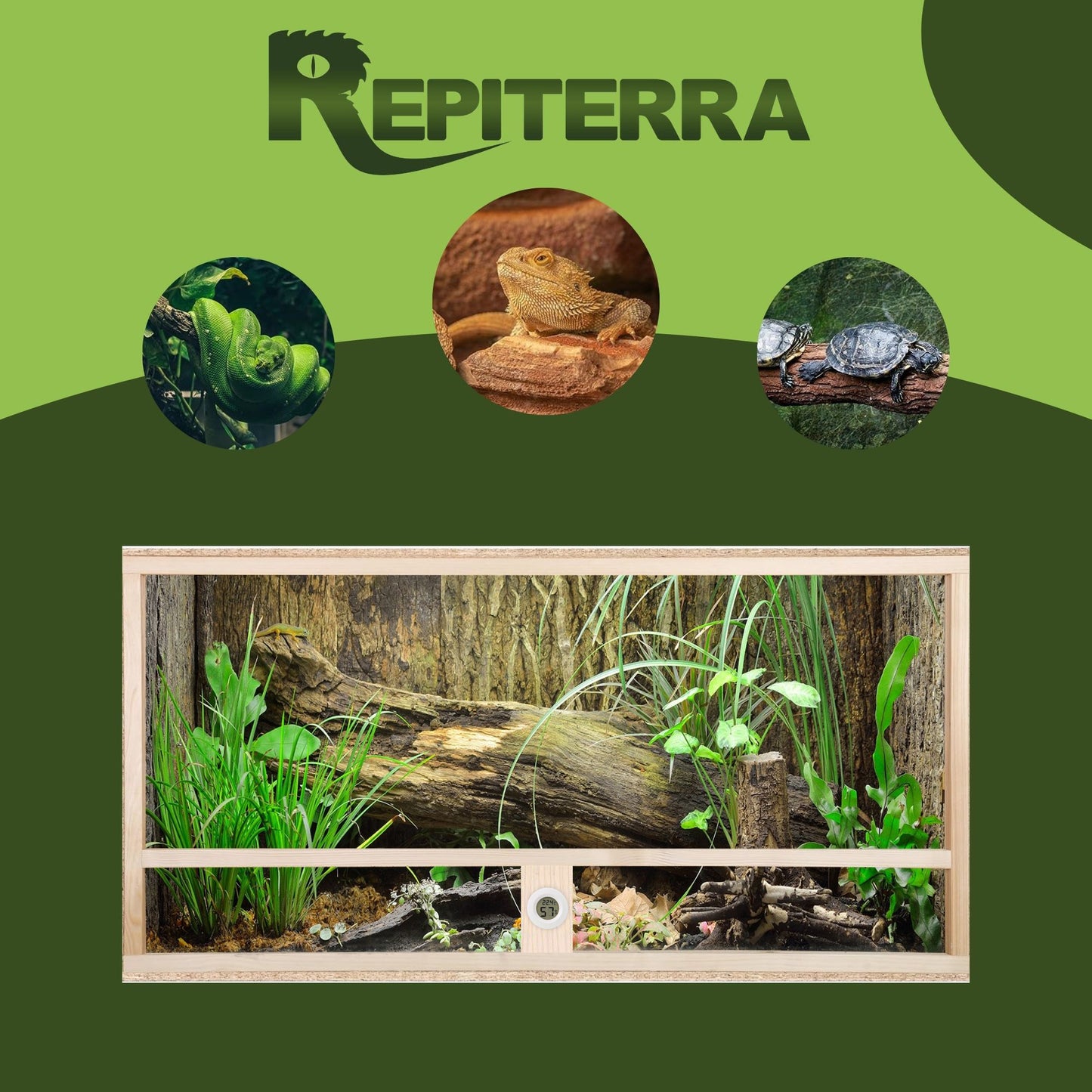 Repiterra Holz Terrarium mit Seitenbelüftung 120x50x50 cm