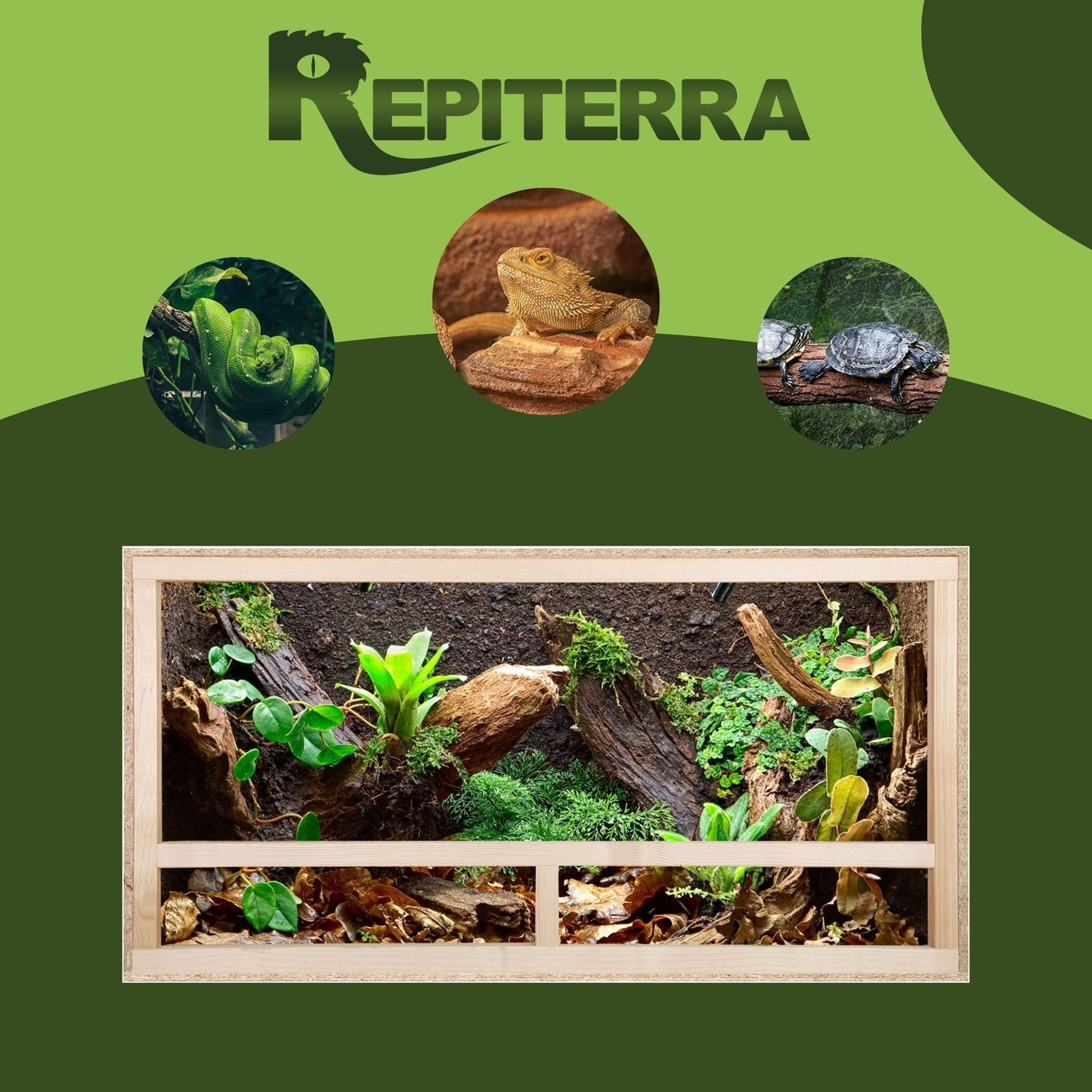 Repiterra Holz Terrarium mit Seitenbelüftung 80x40x40 cm