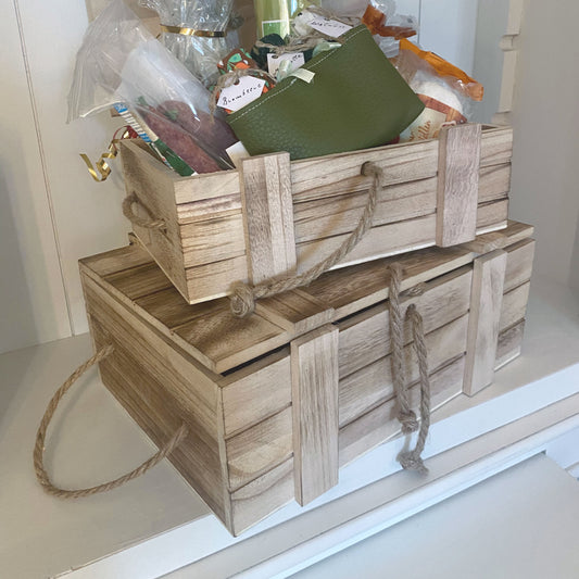 Holzkiste mit Deckel - groß, klein oder im 2er Set aus geflammtem Holz