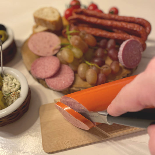 Wurst-Schneidebrett aus Bambus 34,5cm