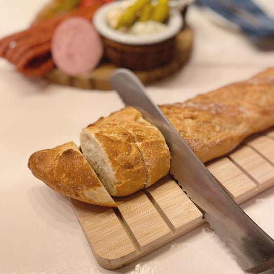 Schneidebrett für Baguette Stangenbrot aus Bambus 55cm