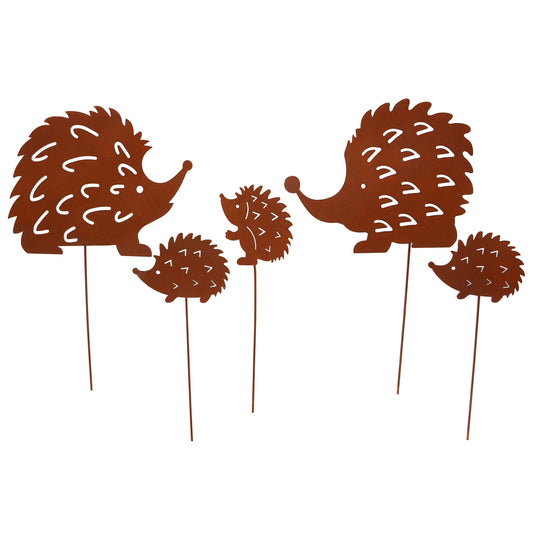 Gartenstecker Rost Igel 5er Set
