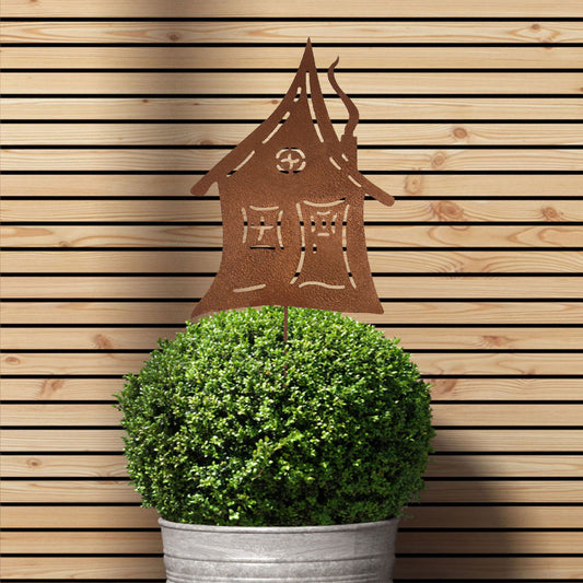 Gartenstecker Hexenhaus