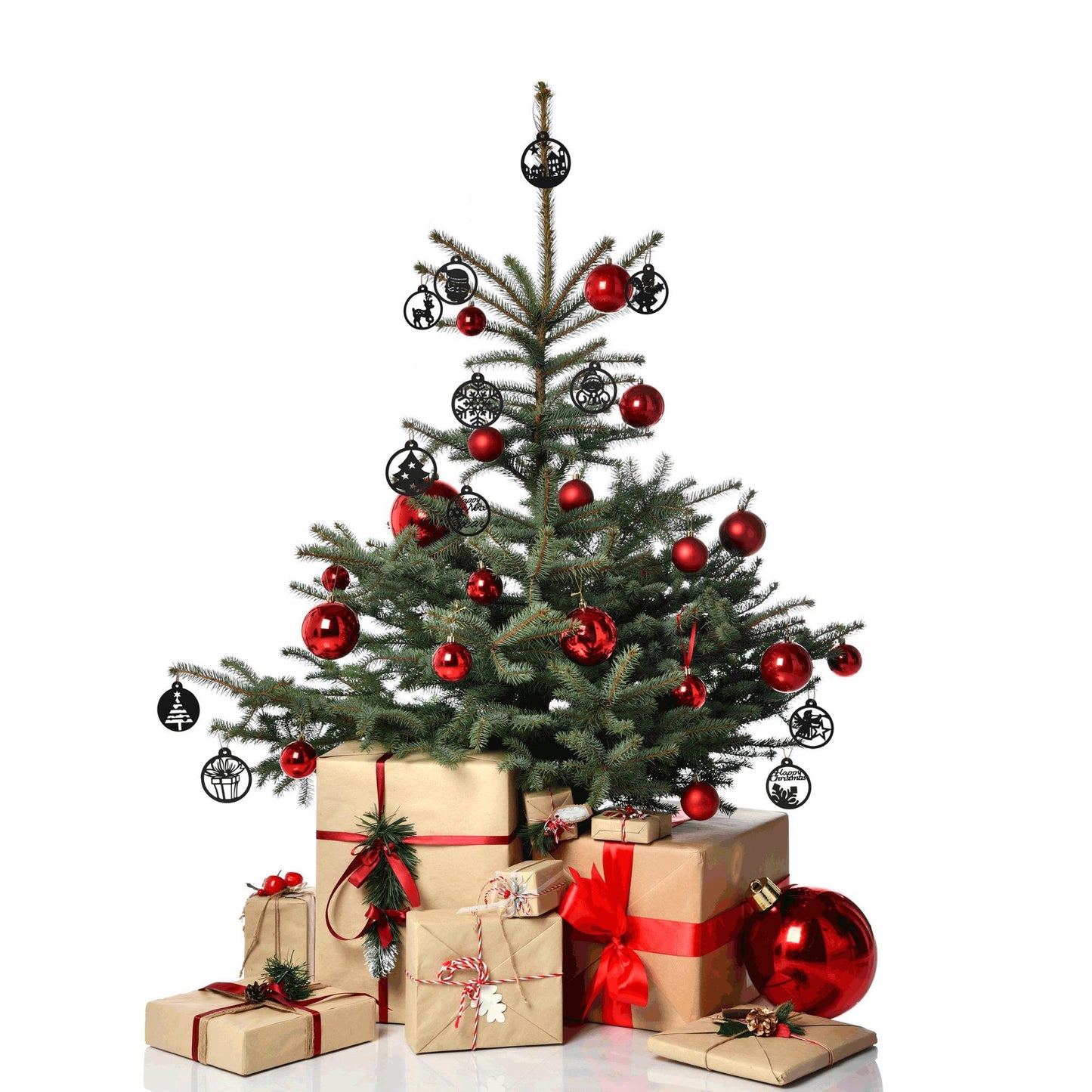Weihnachtsanhänger 12er Set verschiedene Farben
