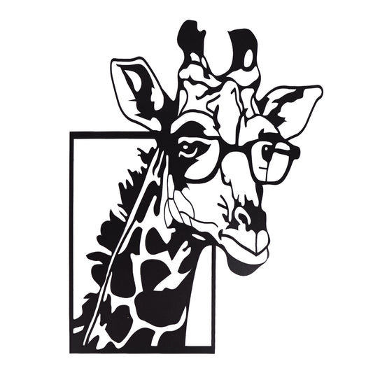 Wandbild Metall Giraffe oder Zebra schwarz 30x40 cm