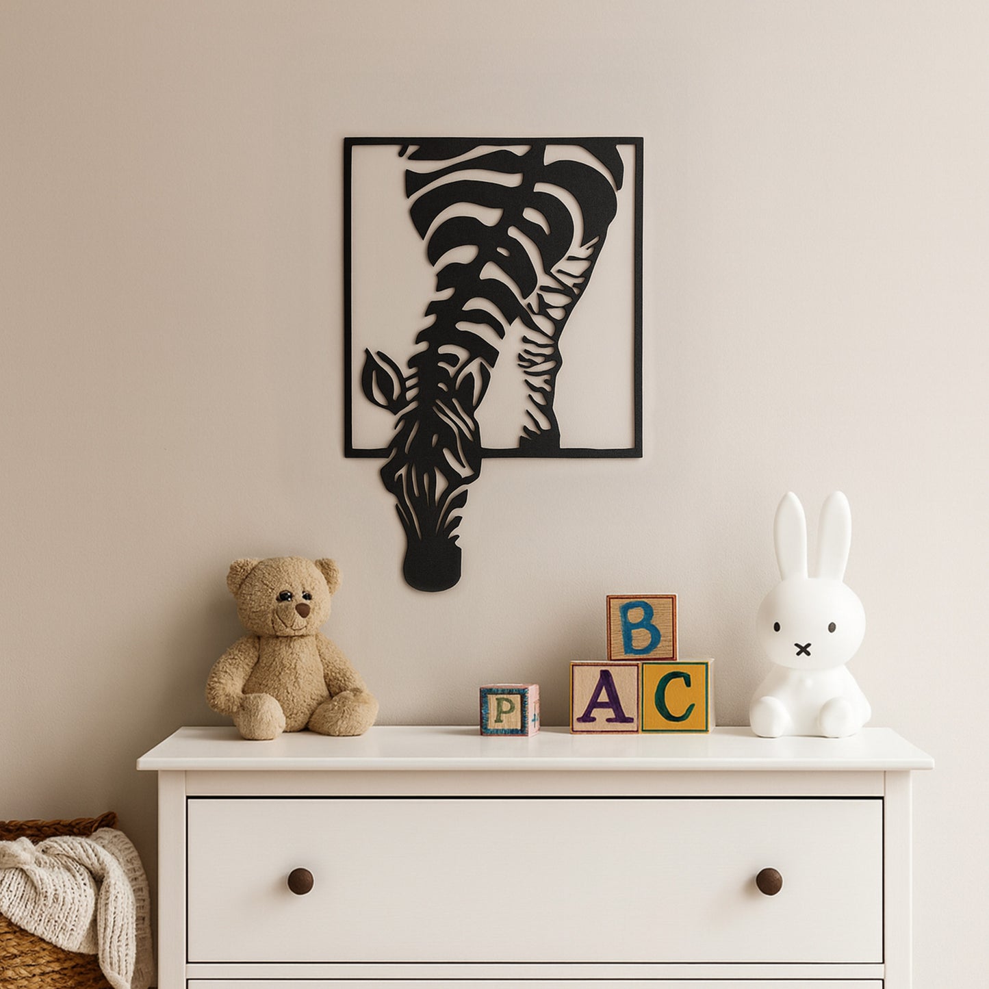 Wandbild Metall Giraffe oder Zebra schwarz 30x40 cm
