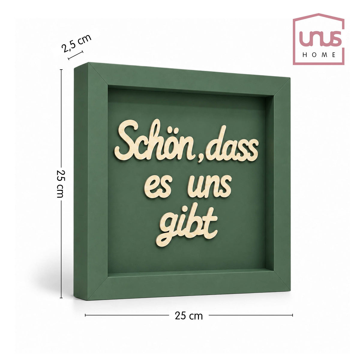 Holz Bilderrahmen "Schön, dass es uns gibt" in verschiedenen Farben