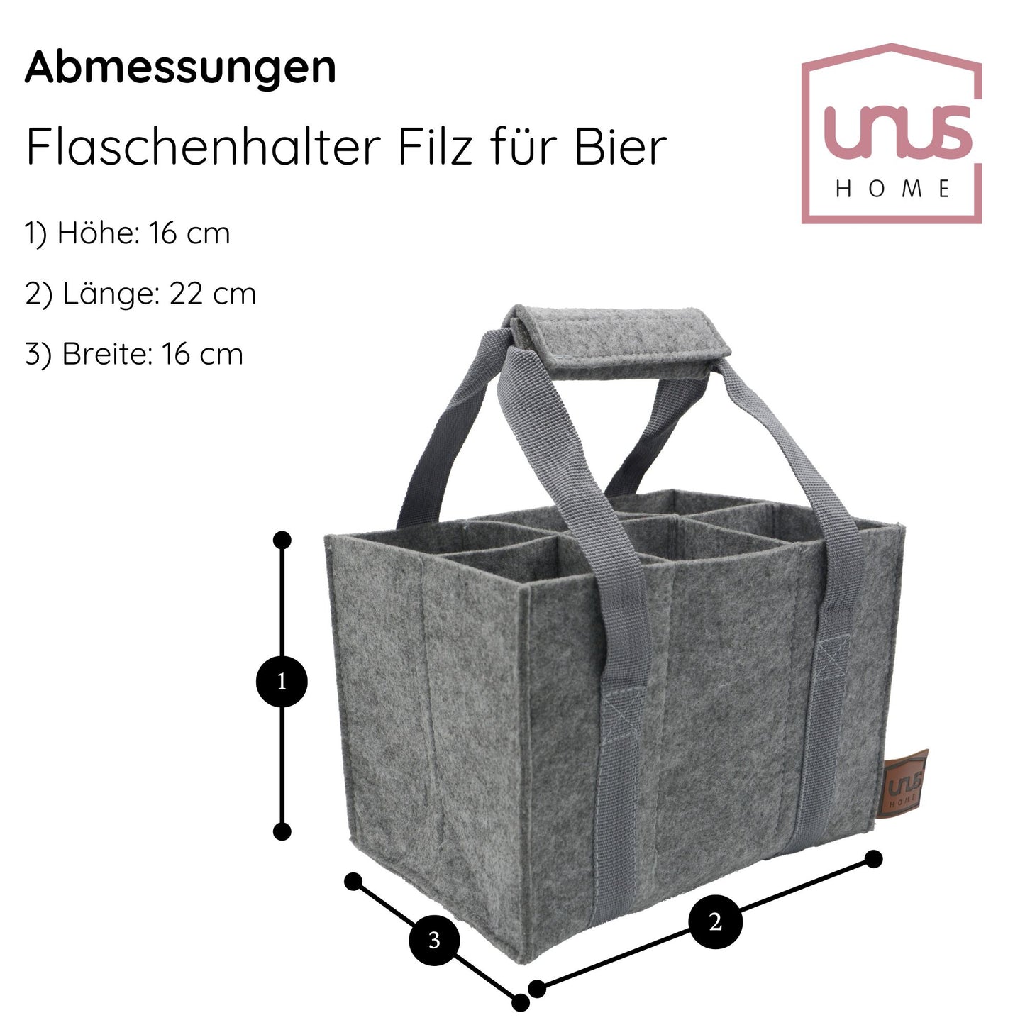 Flaschenhalter Filz für 6 Flaschen