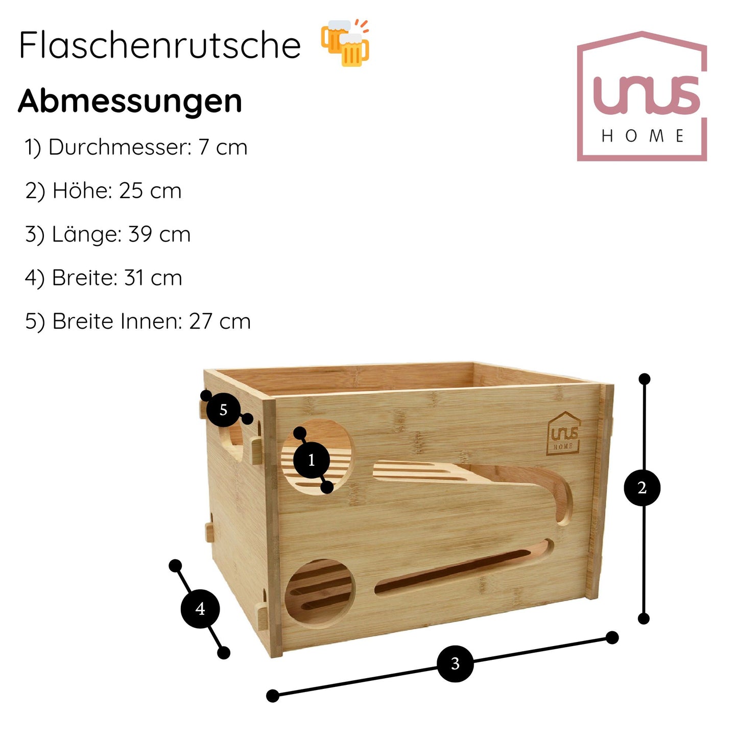 Bierkasten mit Flaschenrutsche