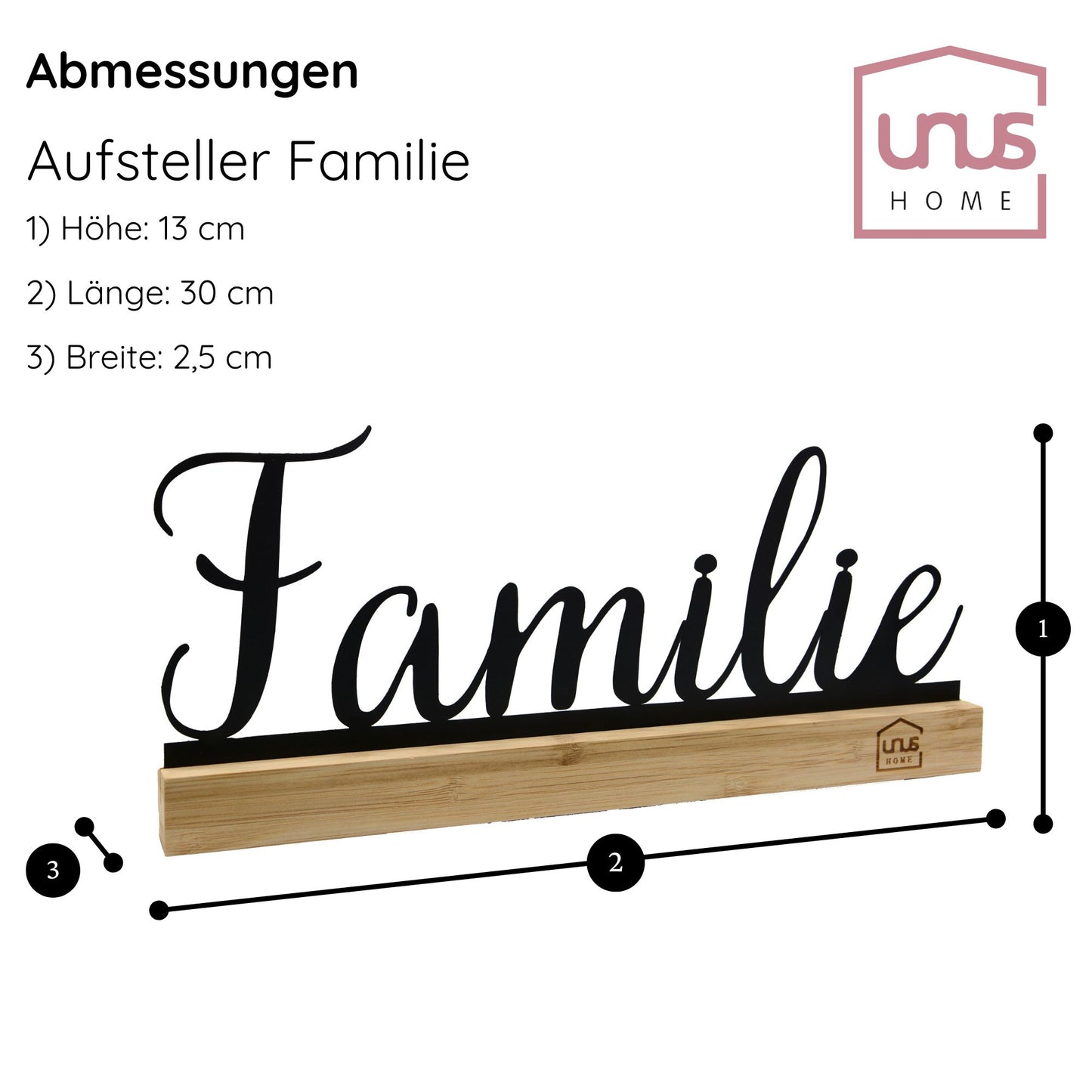 Aufsteller Schriftzug Sweet Home oder Familie