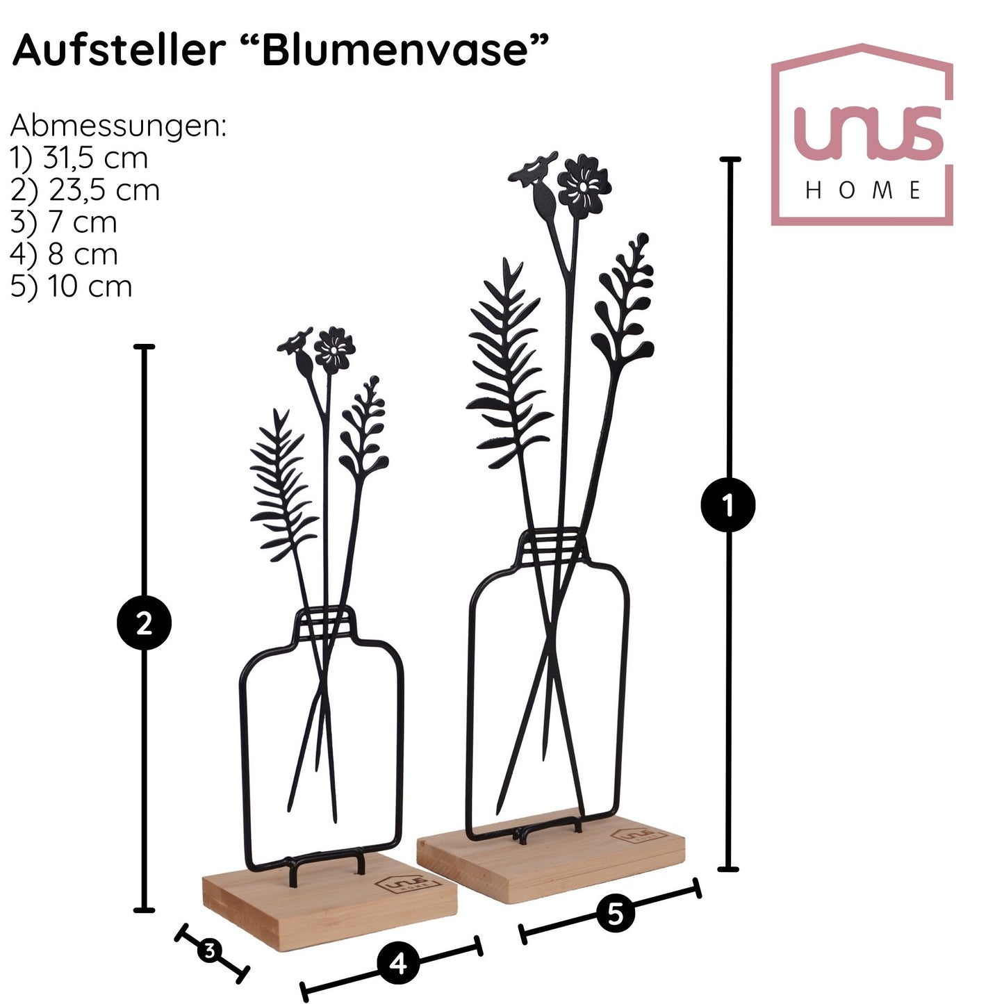 Aufsteller Blumenvase 2er Set