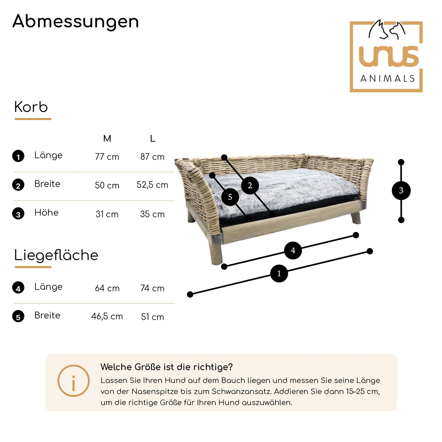 Hundebett aus Weide mit Kissen
