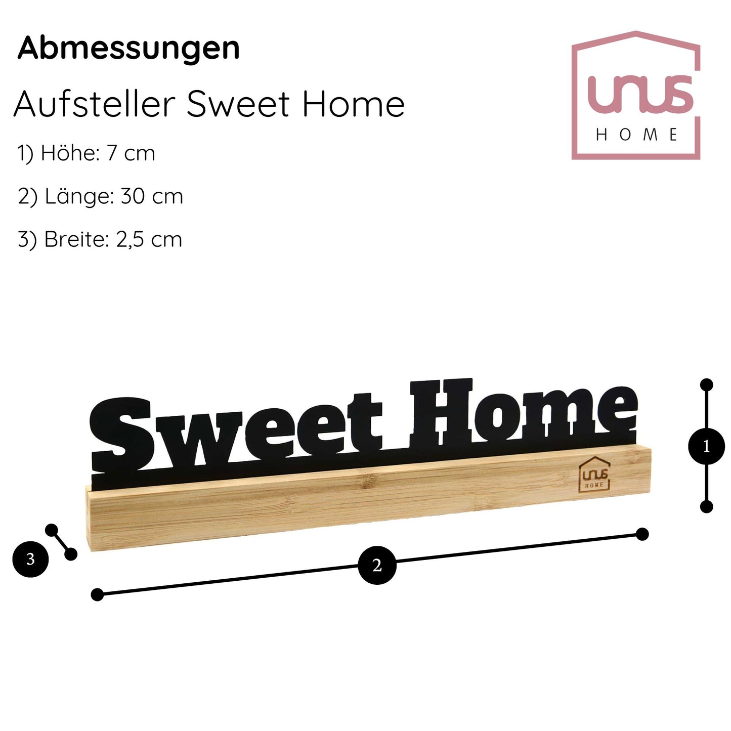 Aufsteller Schriftzug Sweet Home oder Familie