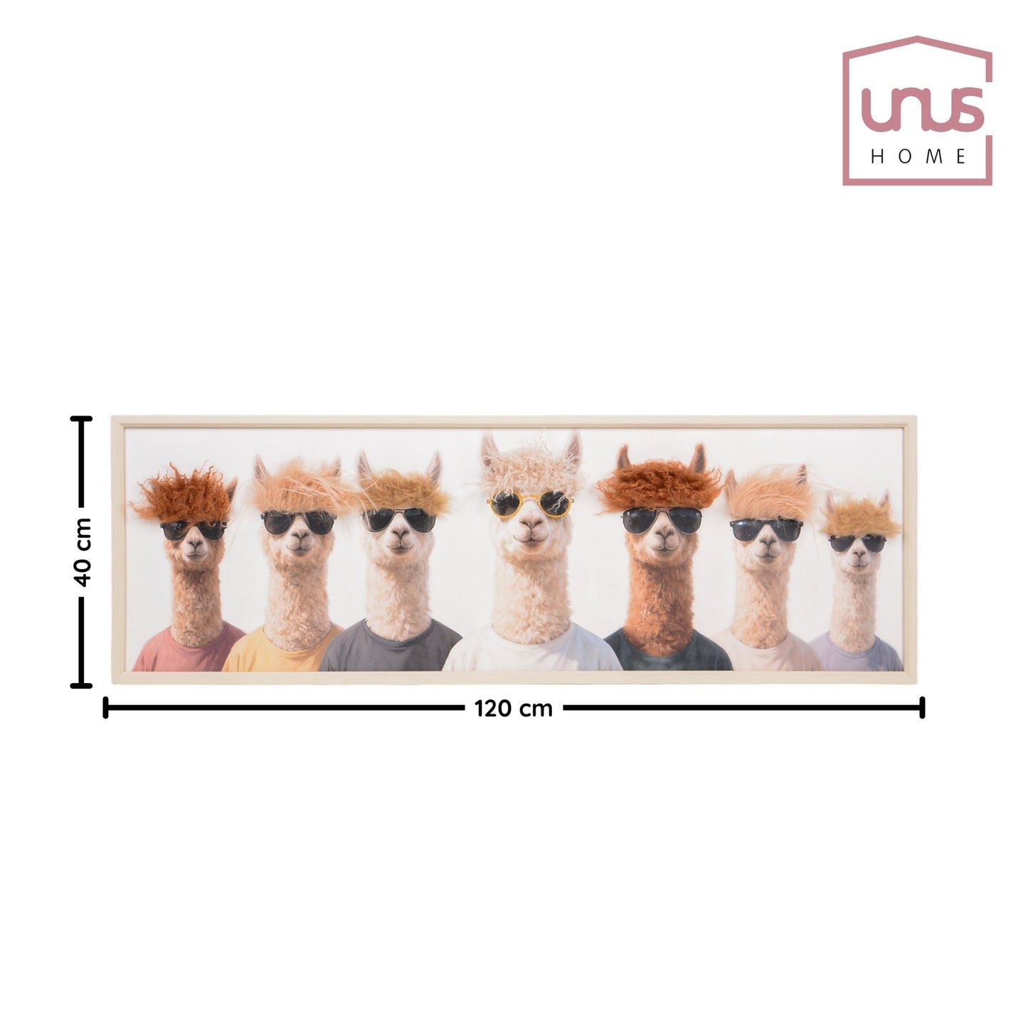 Wall Art 3D Hairfusion Alpakas im Shirt mit Sonnenbrille 120x40