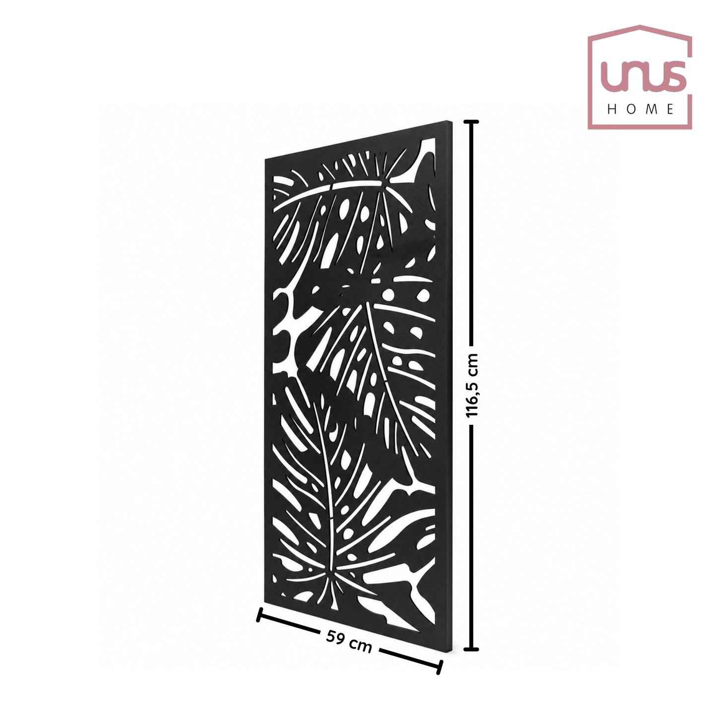 Metall Wandbild Monstera schwarz 120x60cm