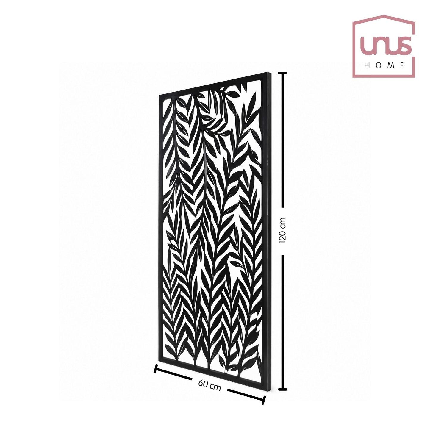 Metall Wandbild Palmblätter schwarz 120x60cm