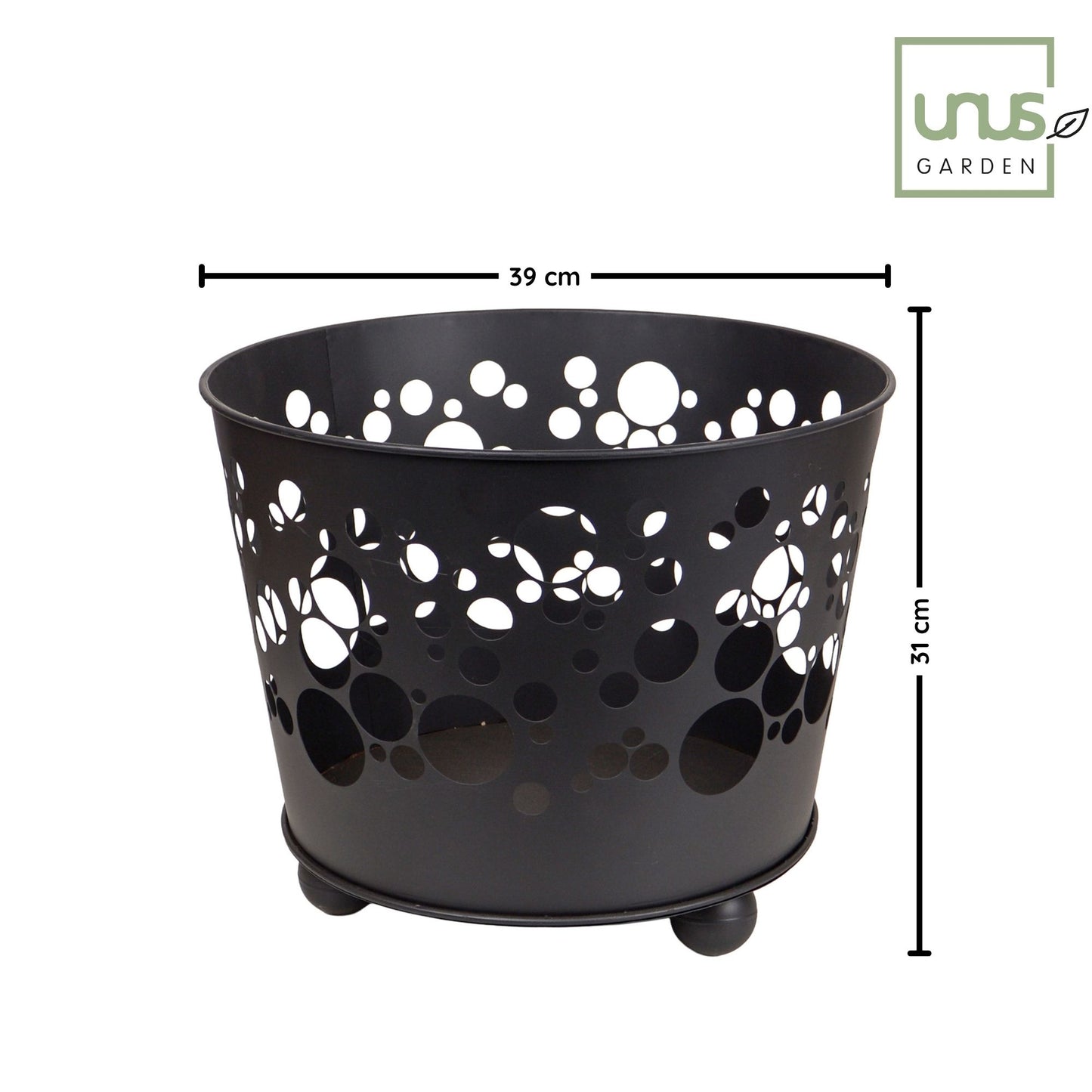 Feuerkorb Enno aus Metall schwarz Ø 39 cm