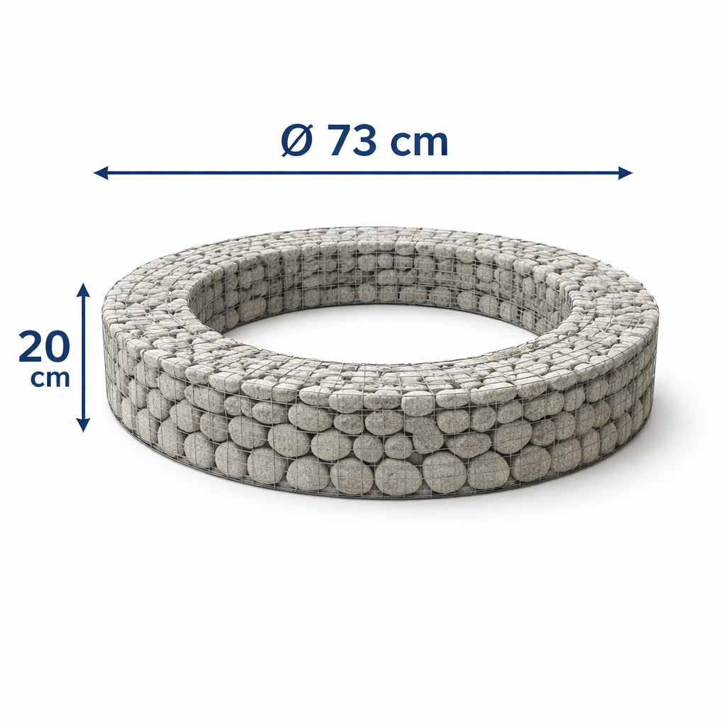 Gabione rund Ø 73 cm, Höhe 20 cm