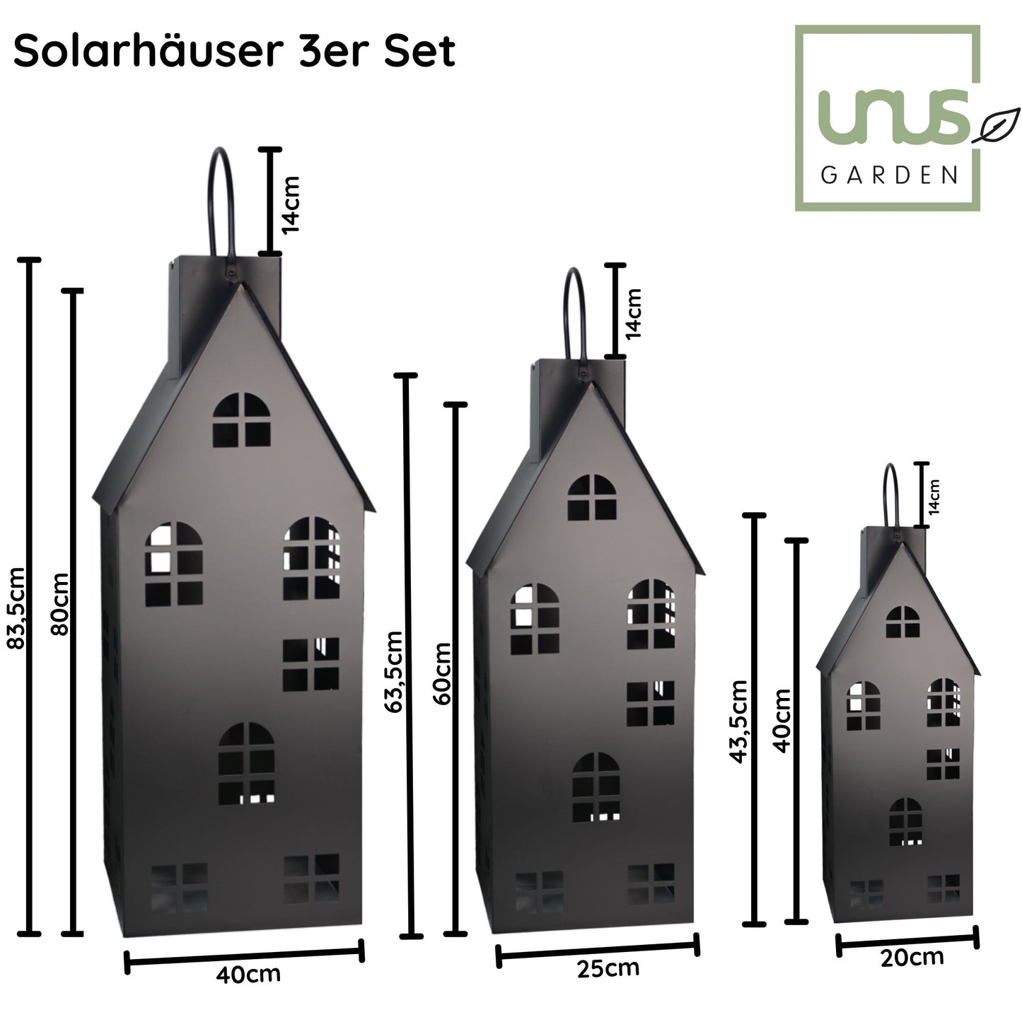 Solar Metall-Häuser schwarz oder grau