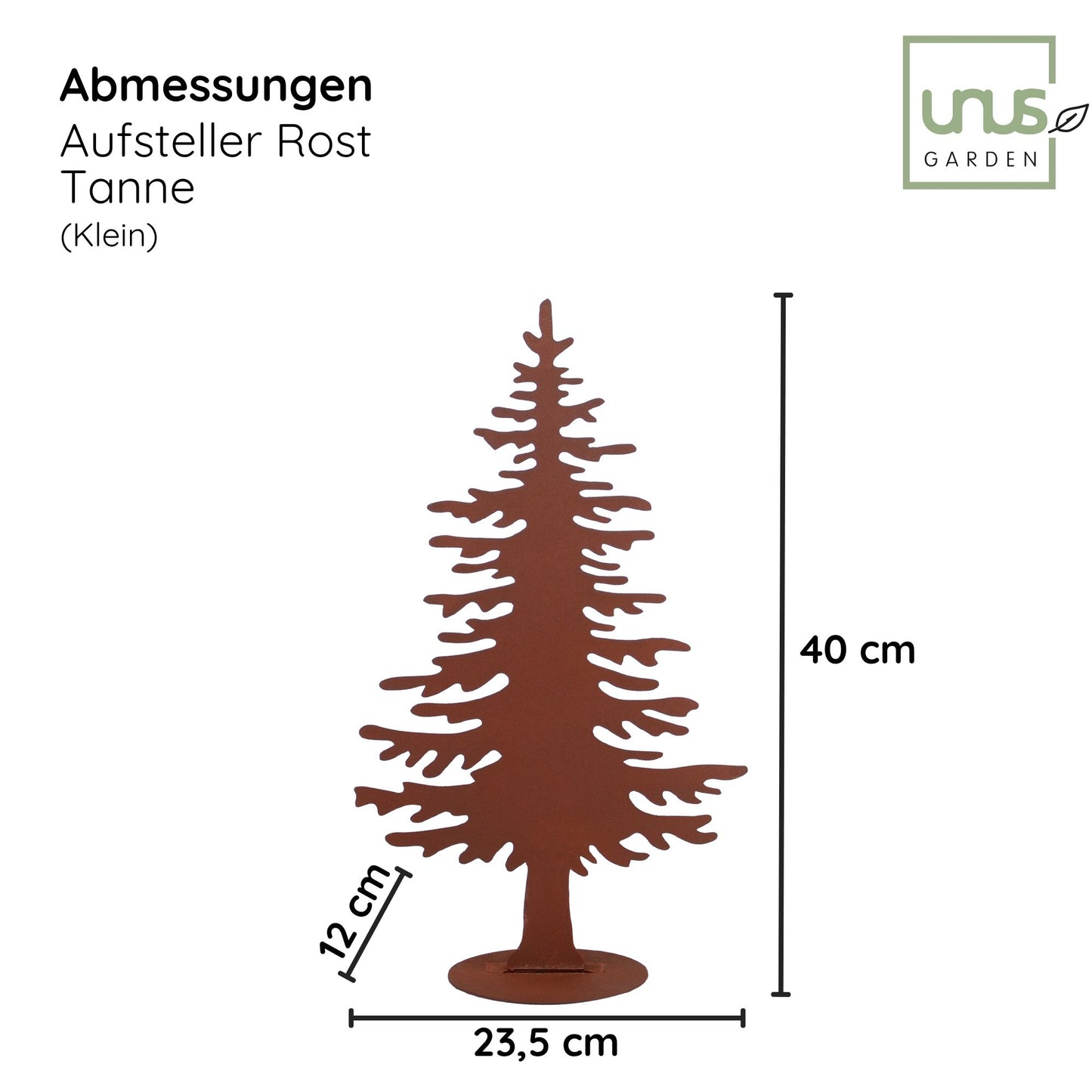 Tannenbaum-Aufsteller im Rostdesign klein