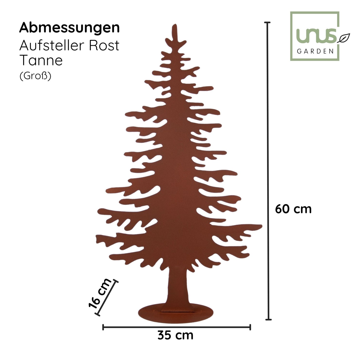 Tannenbaum-Aufsteller im Rostdesign klein