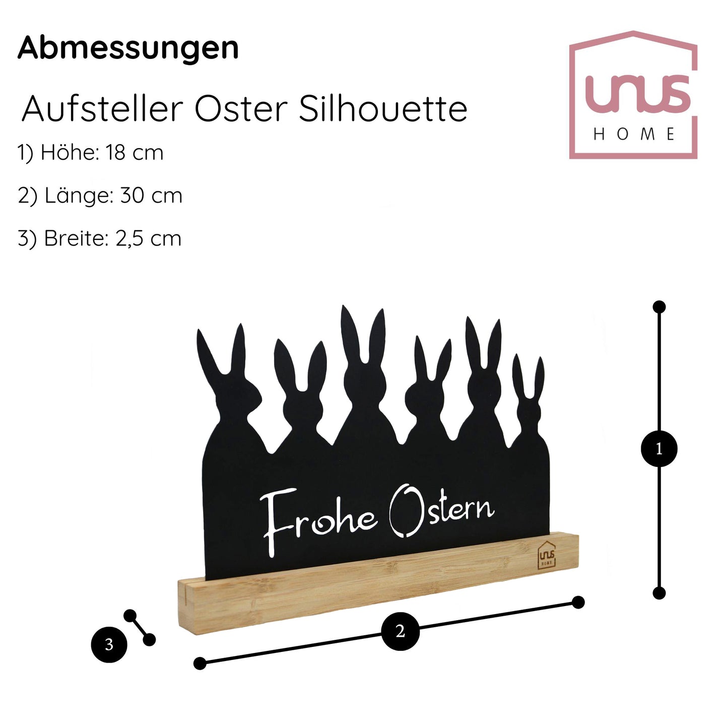 Aufsteller Oster-Silhouette schwarz