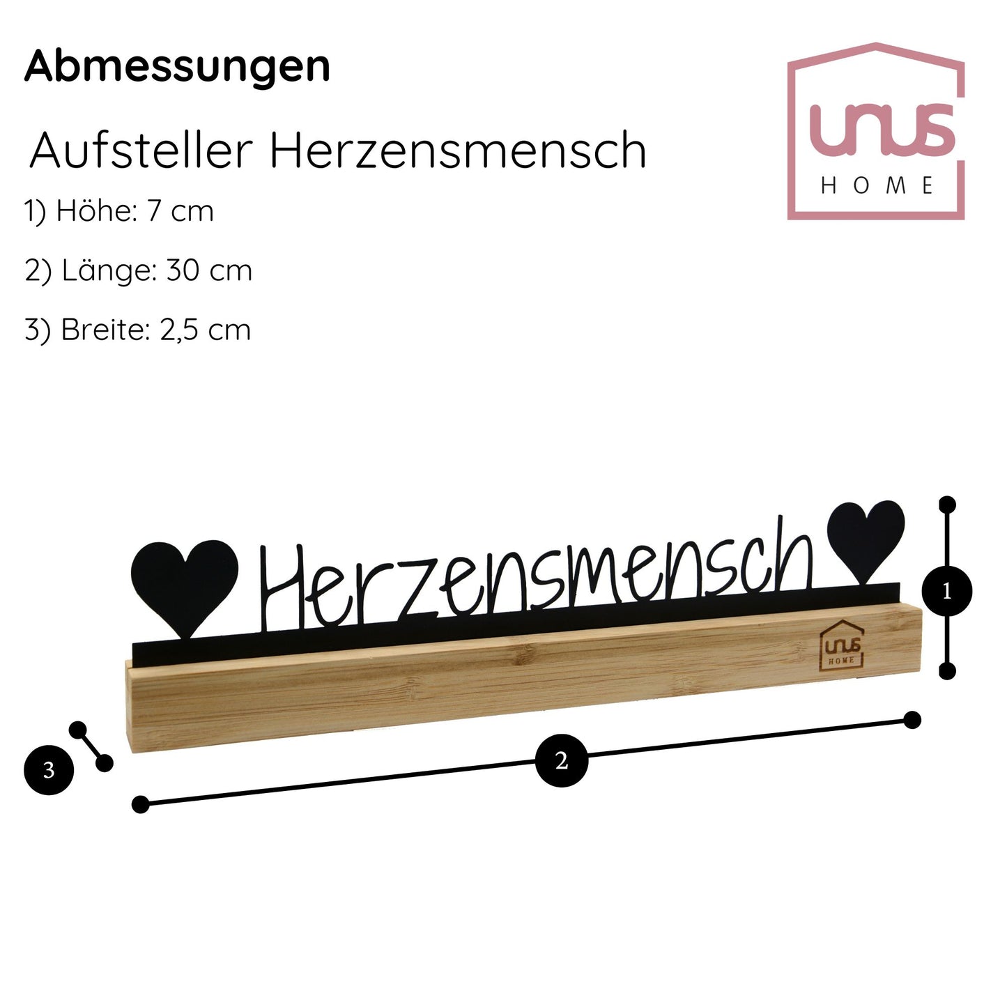 Aufsteller Schriftzug Herzensmensch Lieblingsmensch