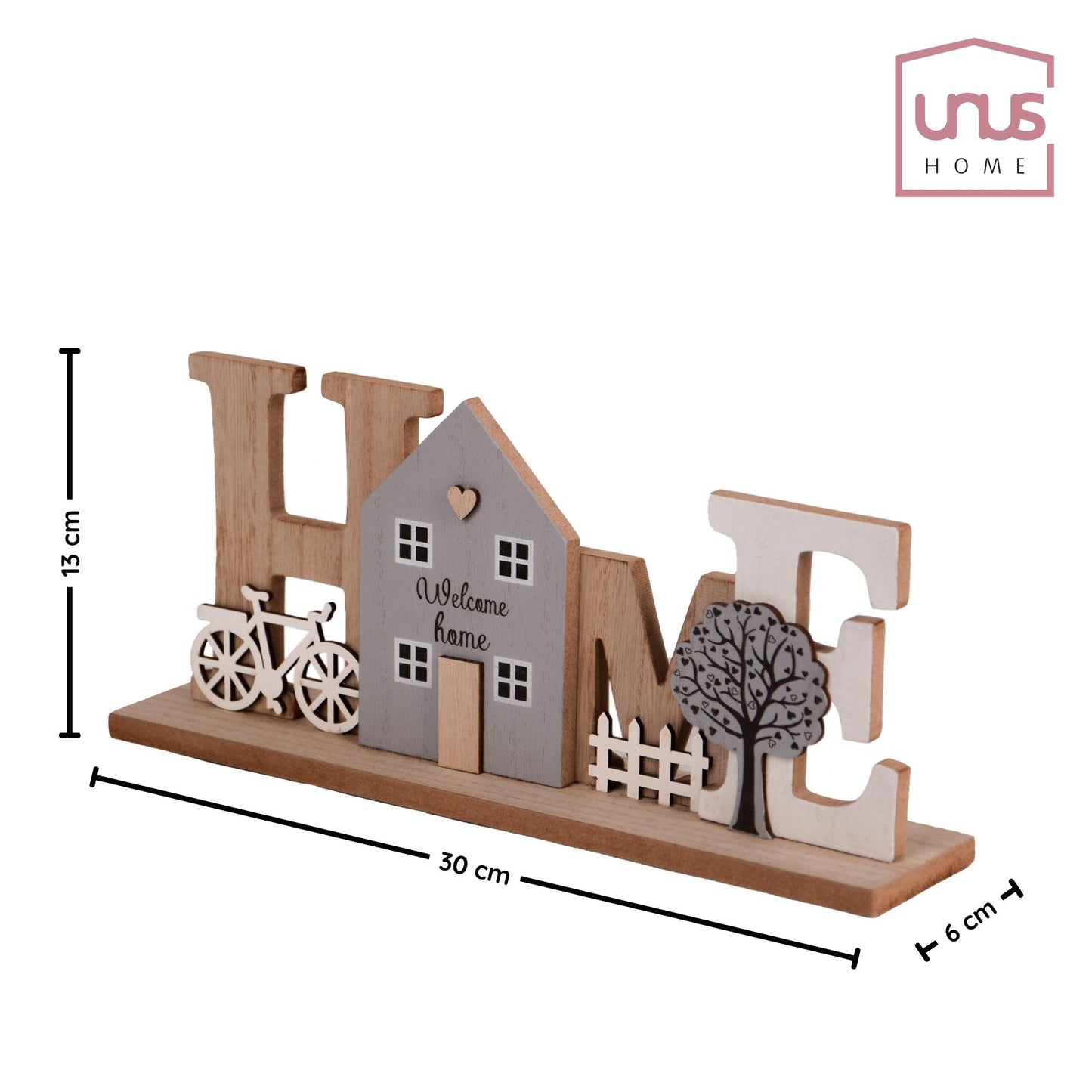 Holzaufsteller "HOME" Schriftzug