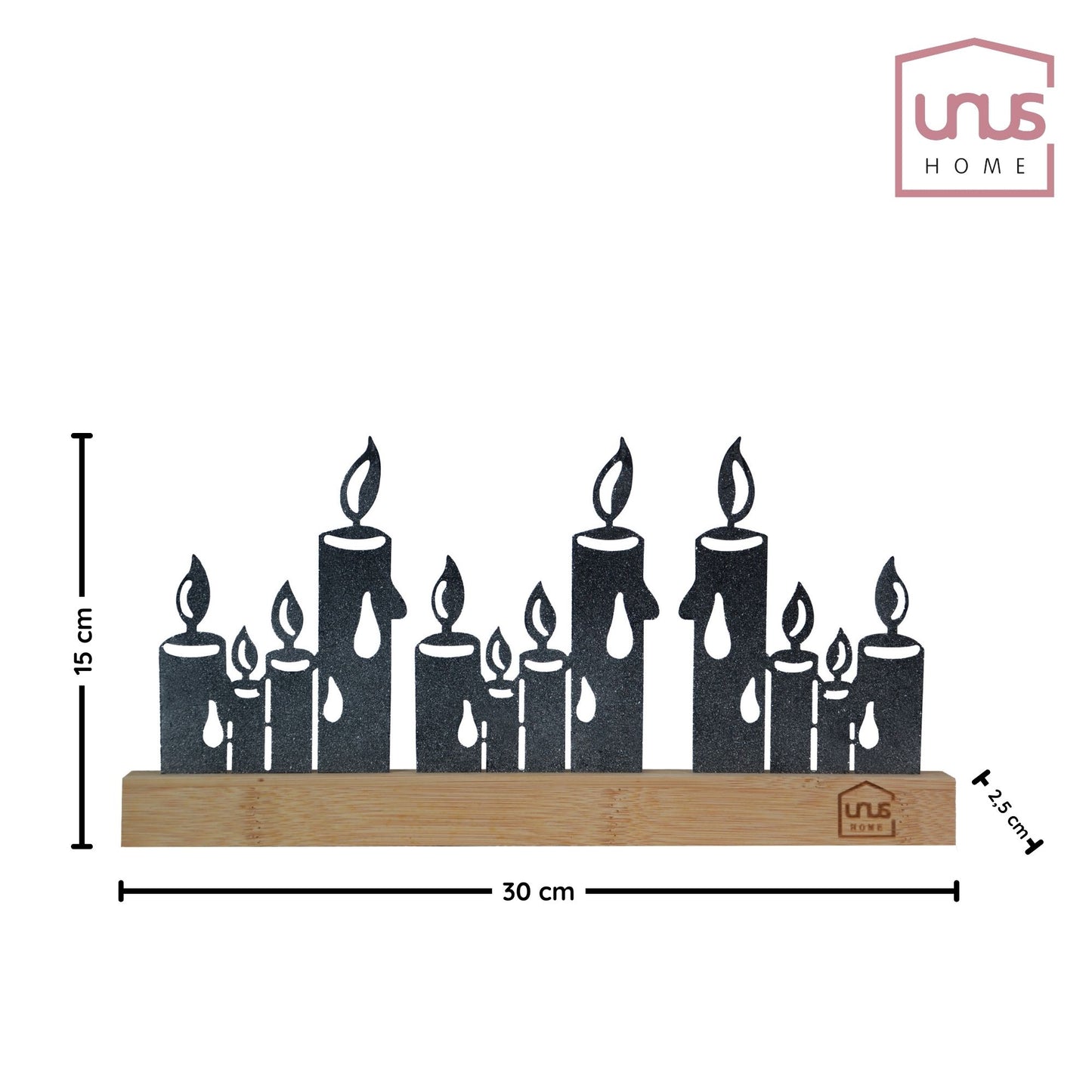 Aufsteller Metall-Silhouette Kerzen Schneeoptik