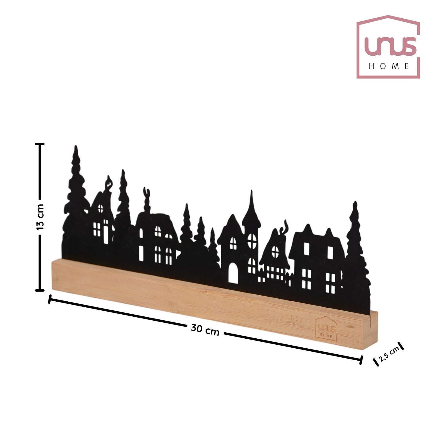 Aufsteller Häuserlandschaft mit Bäumen