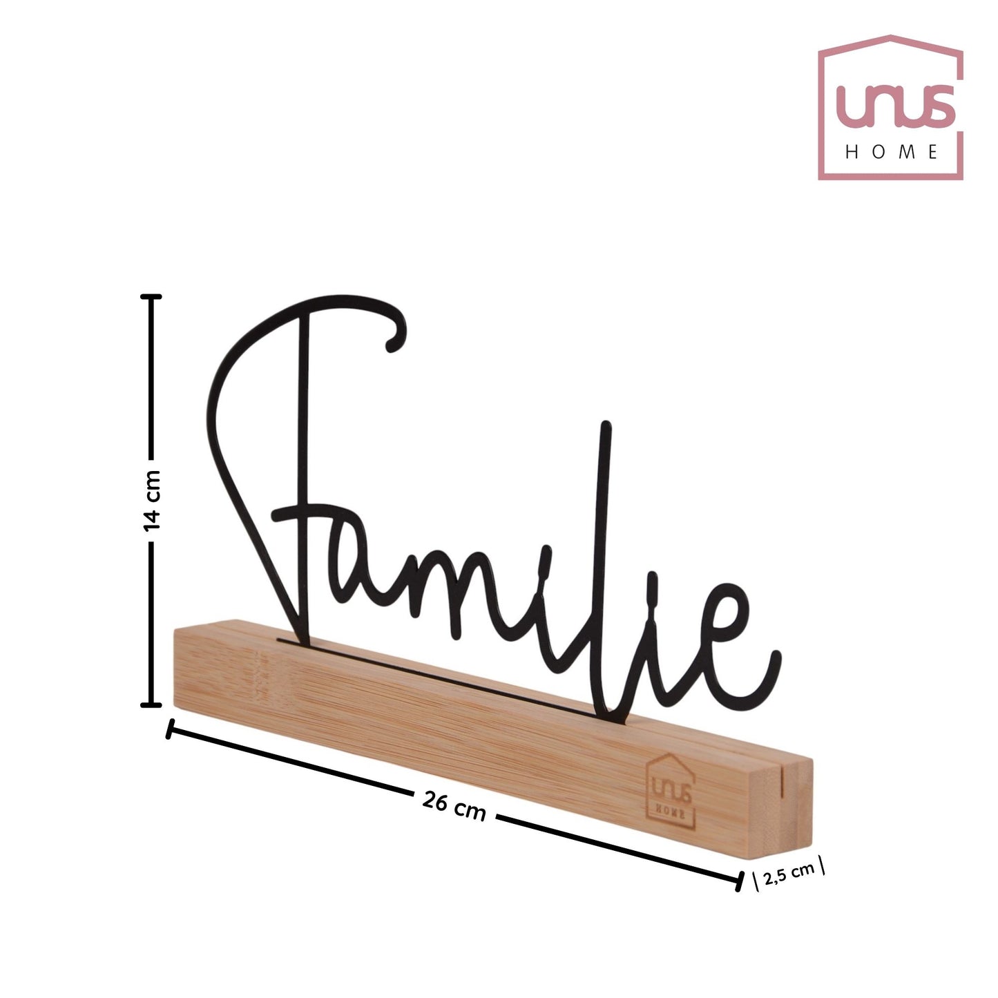 Aufsteller Schriftzug "Familie" in schwarz