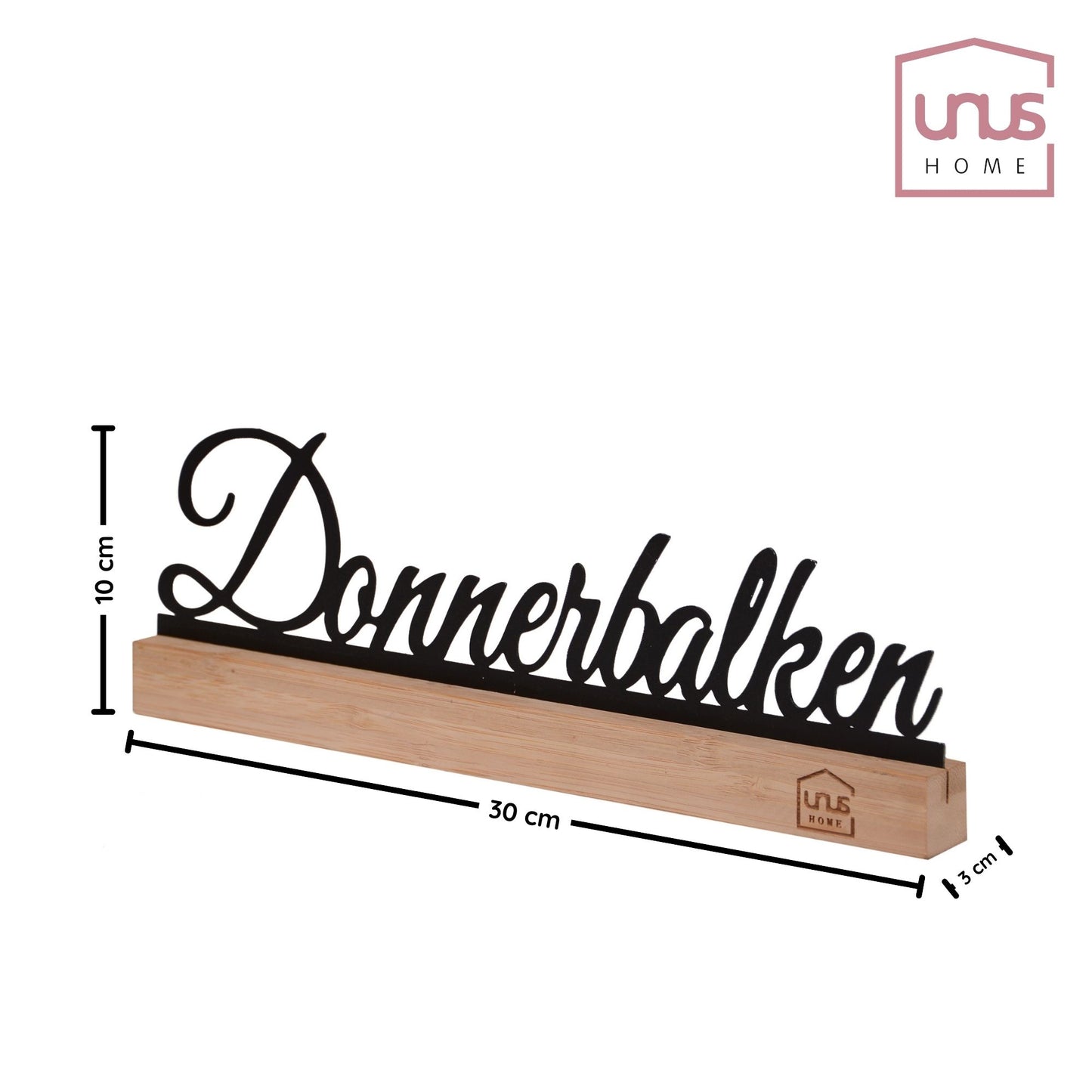 Aufsteller Schriftzug Donnerbalken schwarz