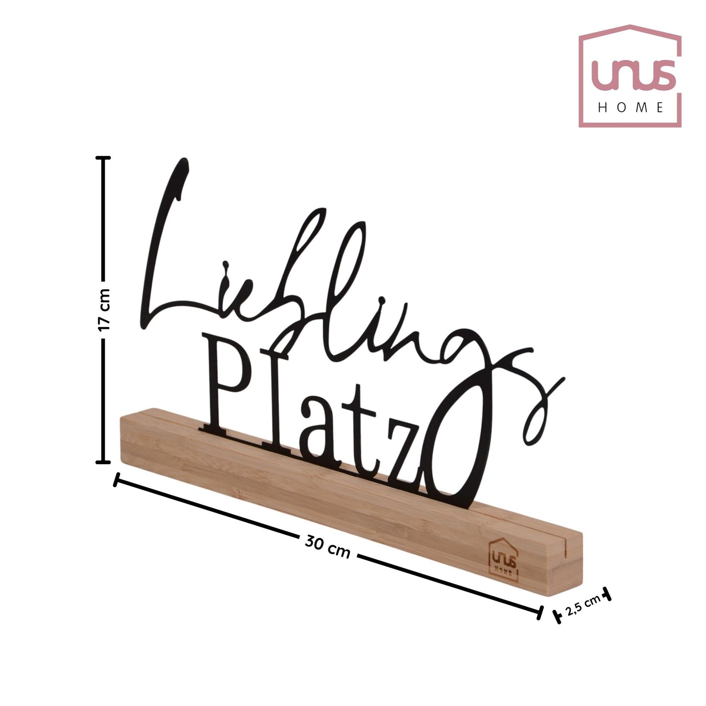 Aufsteller Schriftzug Lieblings Platz schwarz