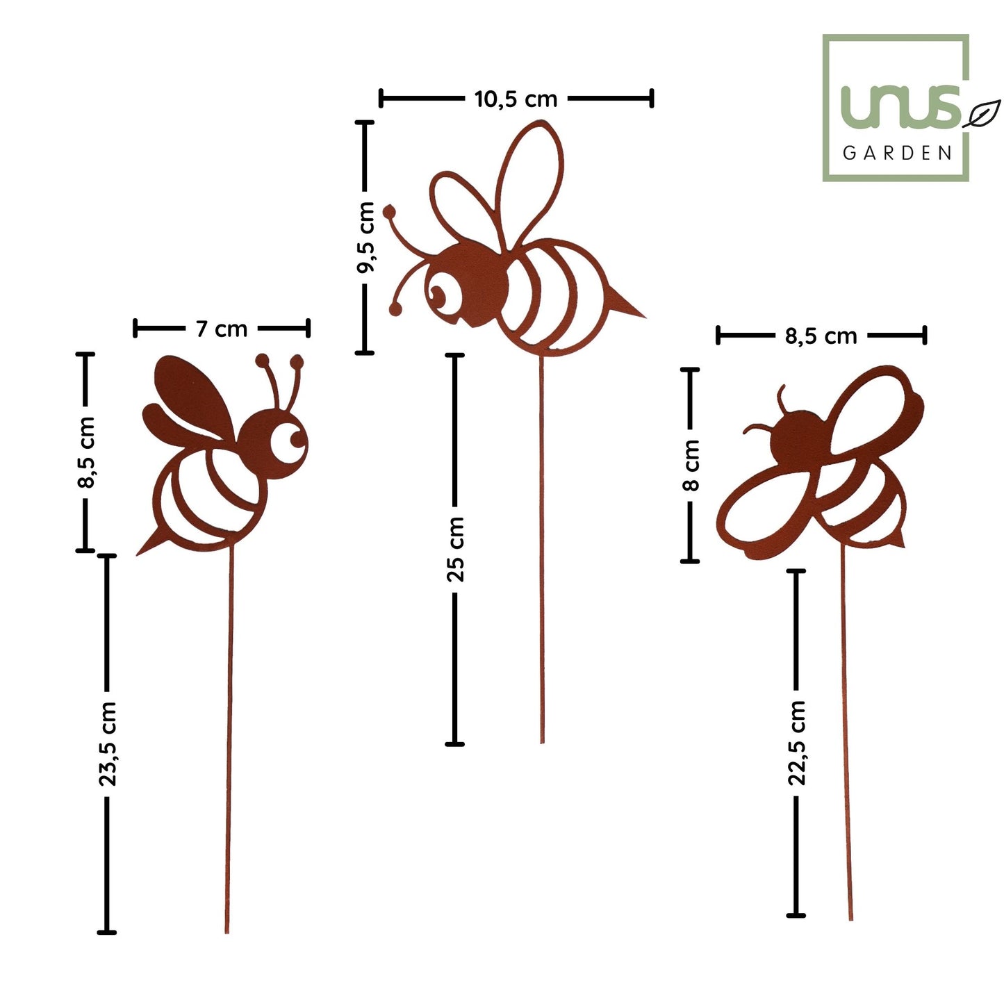 Gartenstecker Bienen - 3er Set