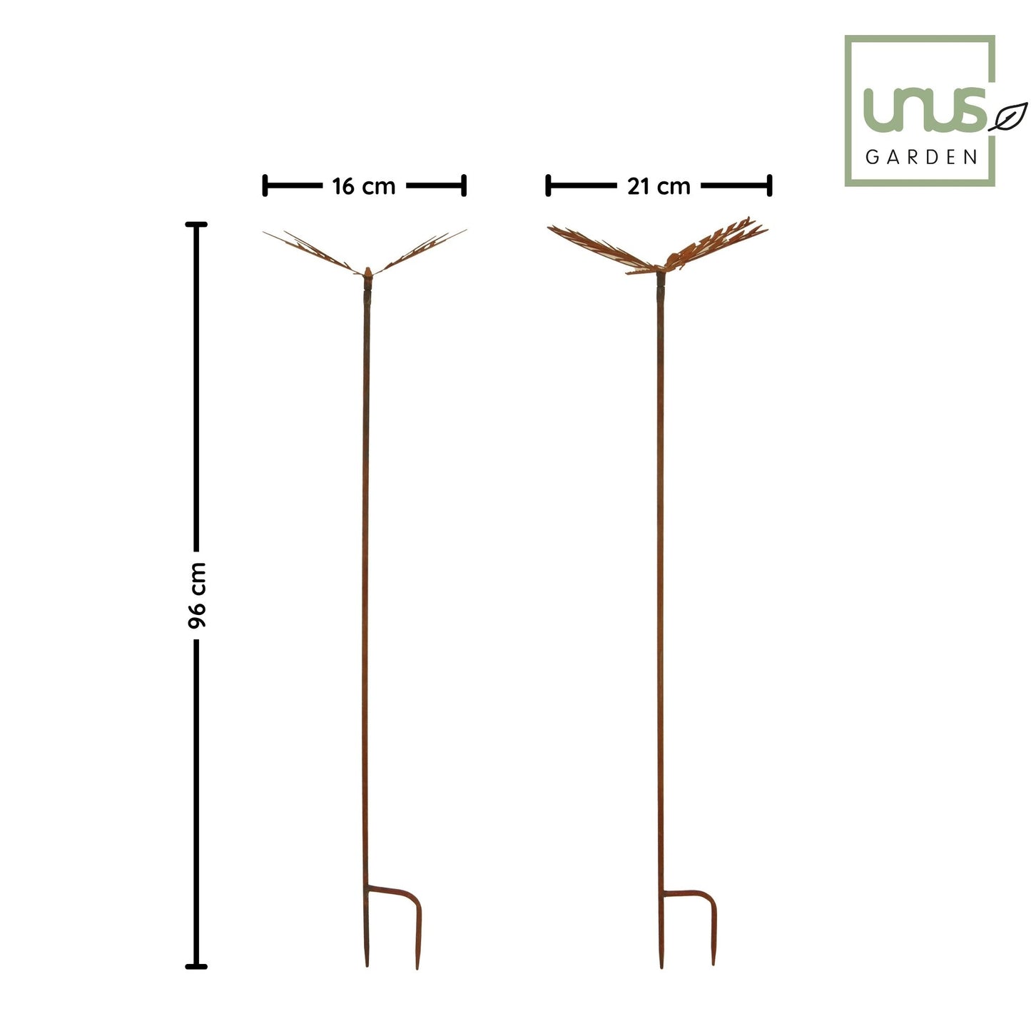 Gartenstecker Libelle 2er Set Metall in rost