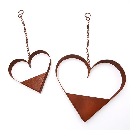 Deko Herzen Rost zum Aufhängen 2er Set