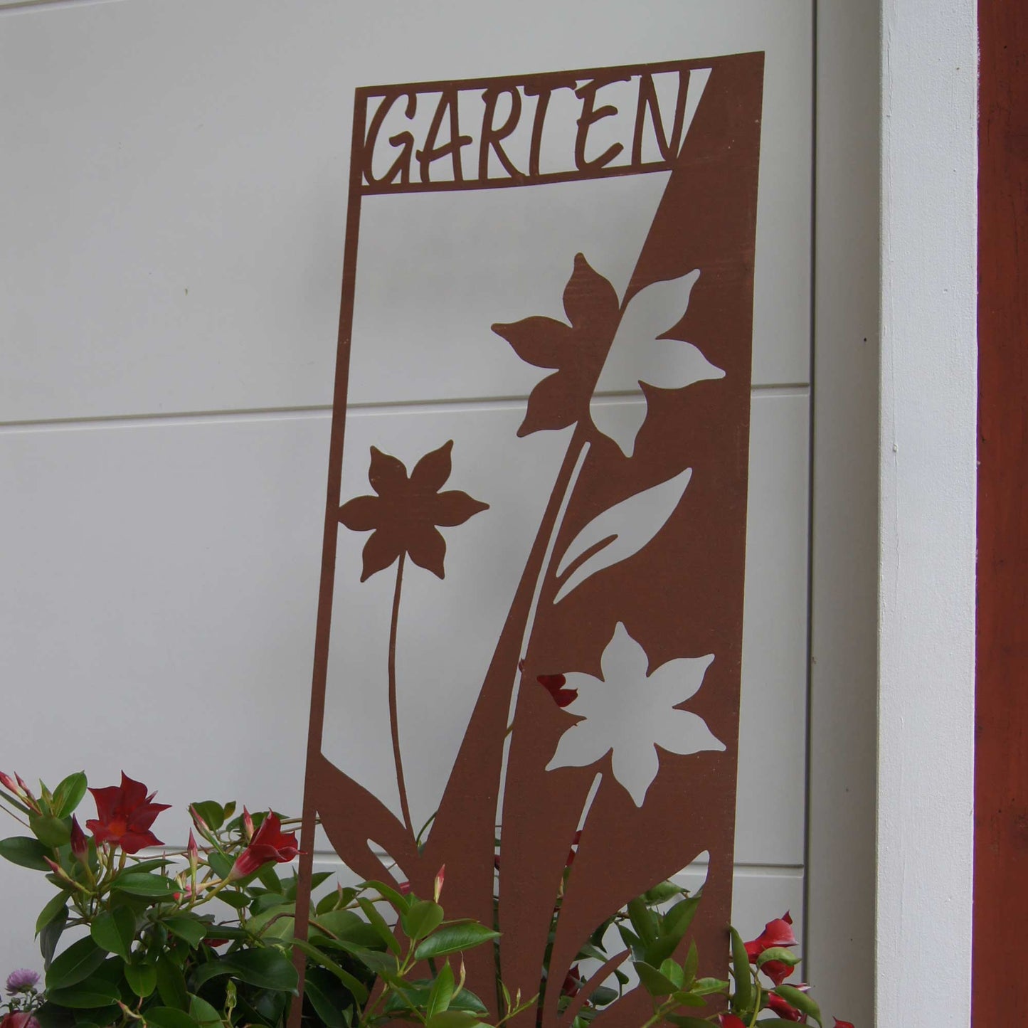 Stecker Rost Schild Blumen "Garten"