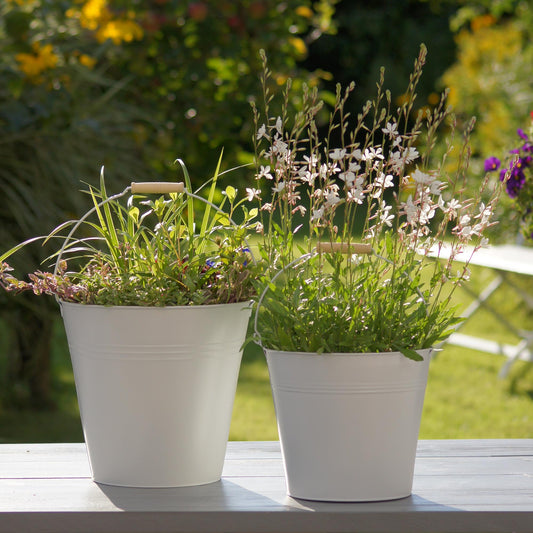 Metalleimer weiß, groß