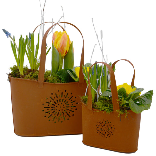 Blumentöpfe Handtaschen Rostoptik 2er Set