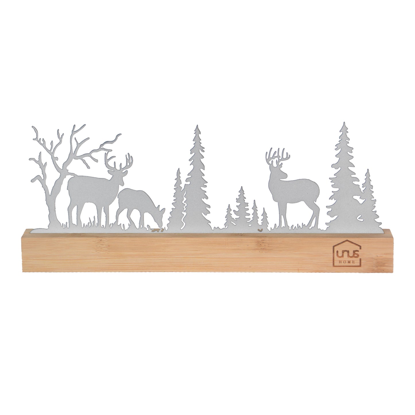Aufsteller Wald mit 3 Hirschen Silhouette