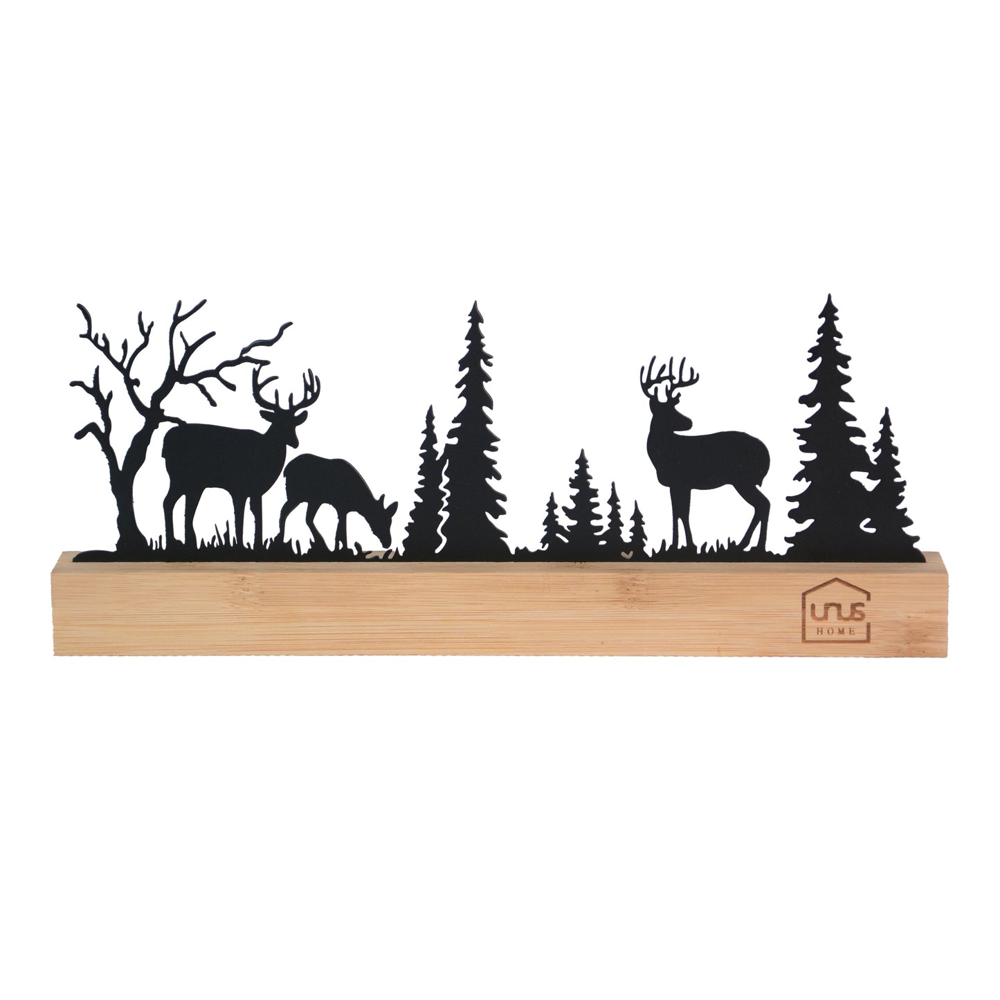 Aufsteller Wald mit 3 Hirschen Silhouette