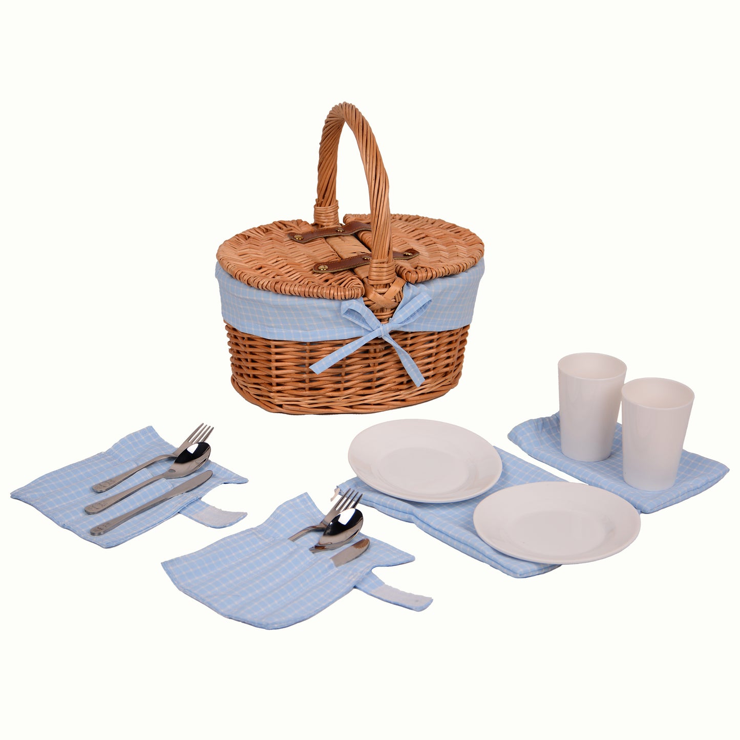 Picknickkorb Kinder Oval mit Ausstattung für 2 Personen