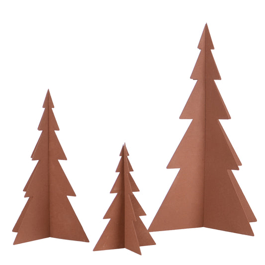 Auftsteller Bäume als 3er Set in Rostoptik