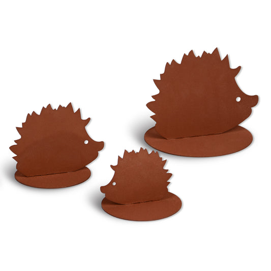 Aufsteller Igel in Schwarz oder Rost als 3er Set