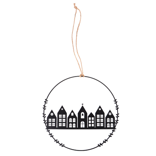 Aufhänger Stadt in schwarz 25cm