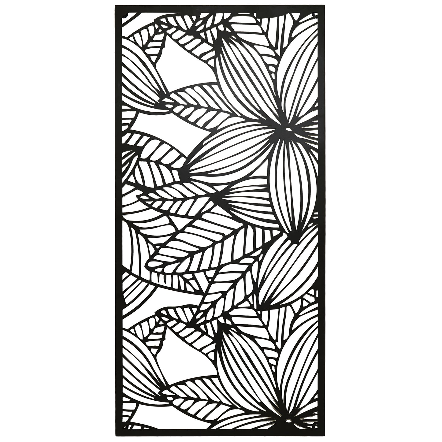 Metallbild Blumen mit Haken in schwarz