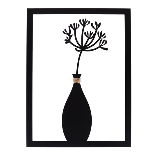 Wandbild Blumenvase Mila Leni Metall schwarz