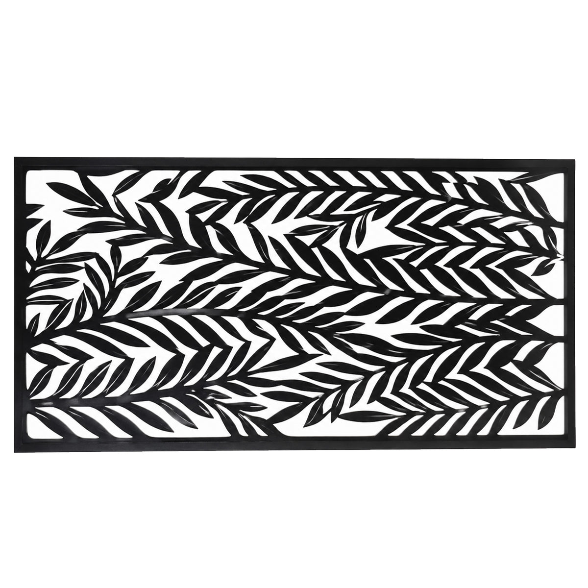 Metall Wandbild Palmblätter schwarz 120x60cm