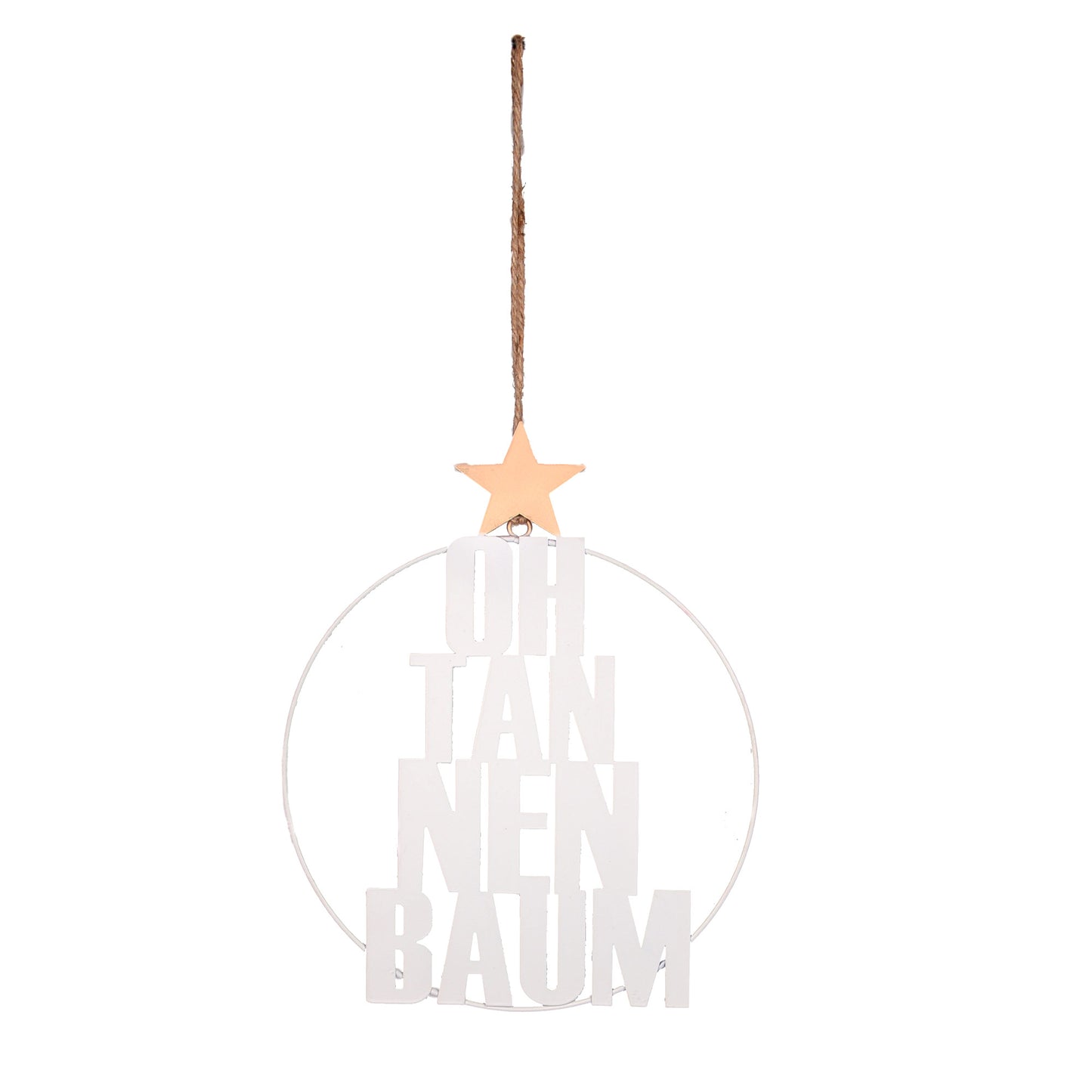 Metall-Aufhänger mit Schriftzug OH Tannenbaum 25cm