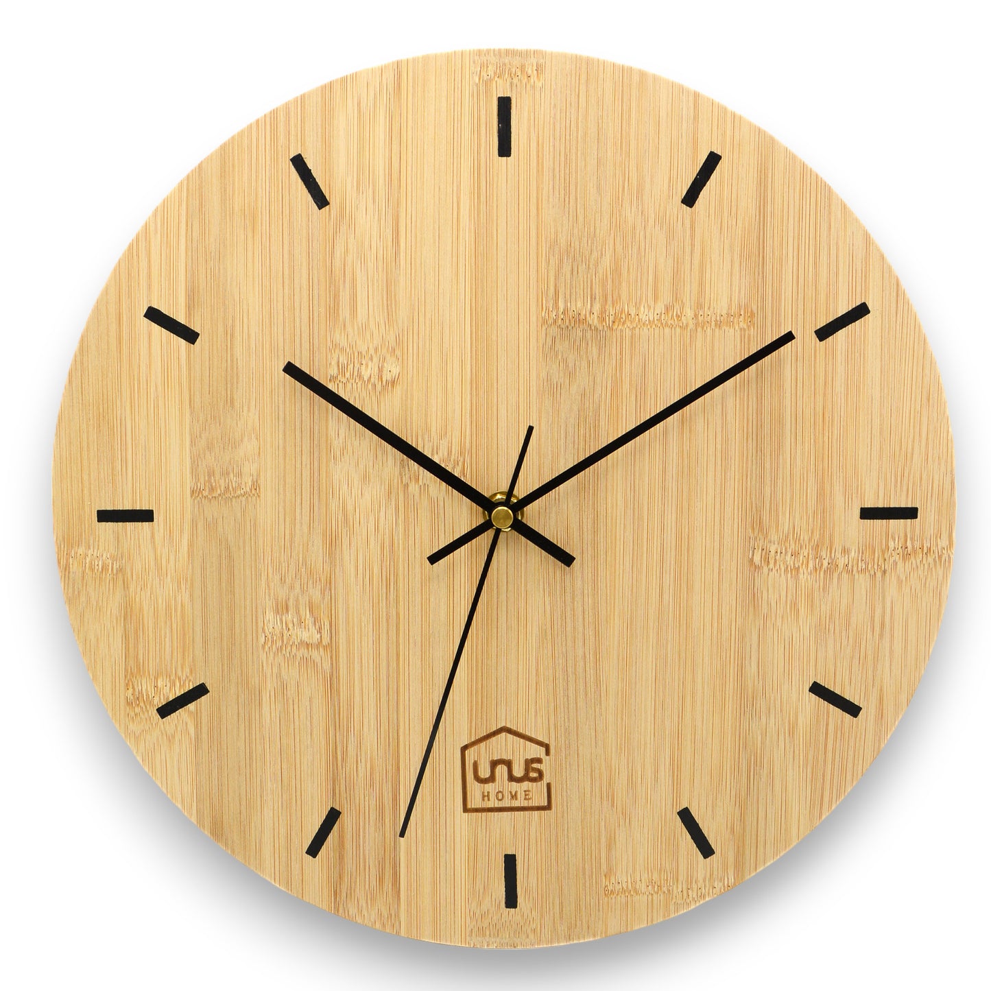 Wanduhr 30cm rund modern lautlos aus Bambus-Holz